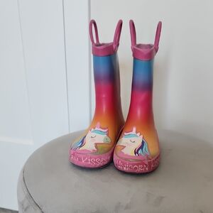 Unicorn Kisses Kids Rainbow Boots